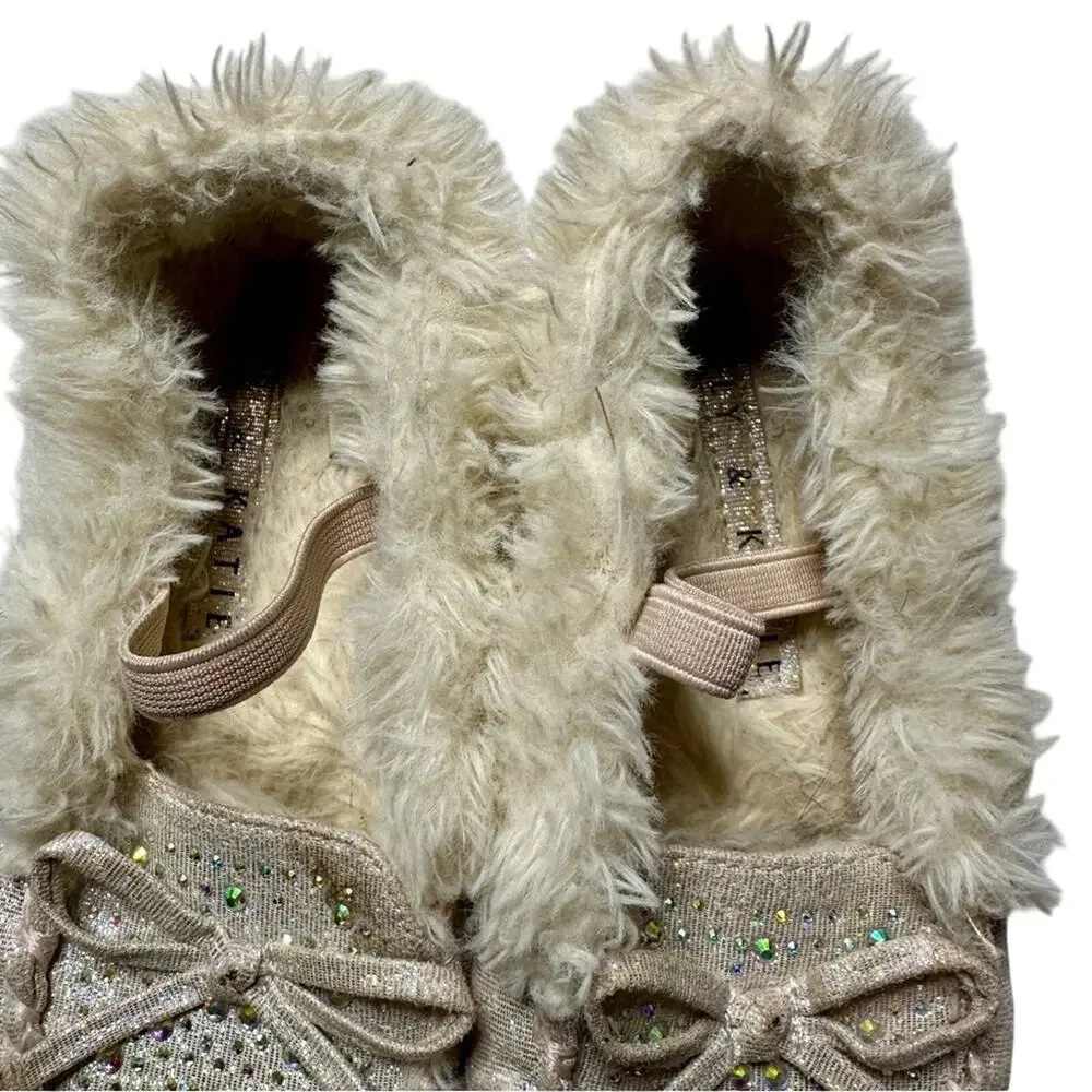 Kelly & Katie Girls Sparkly Flats Rhinestone Bow Shoes Princesscore